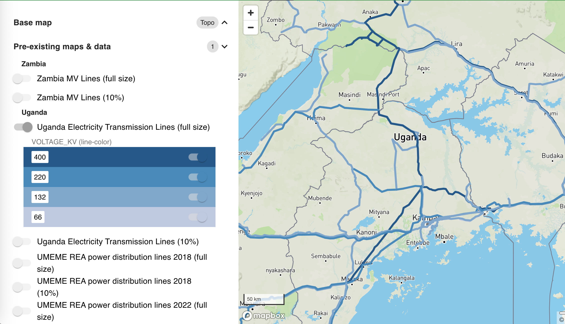 Screenshot of the Columbia World Projects Energy for Productive Use Data Platform